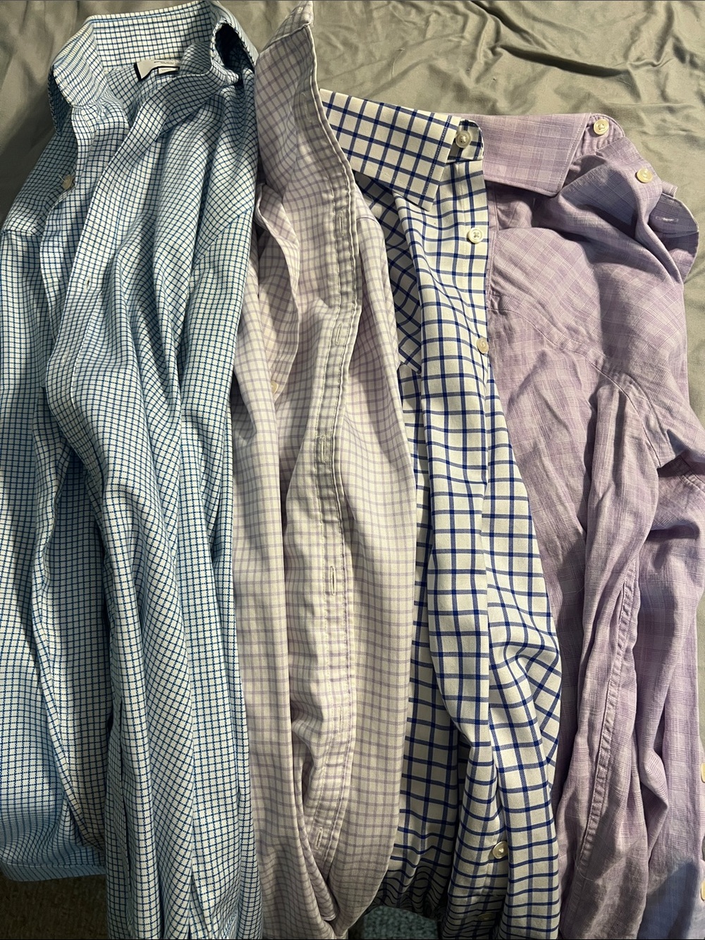 Charles Tyrwhitt Light Blue, White/Cream, and Lavender Check Dress Shirts